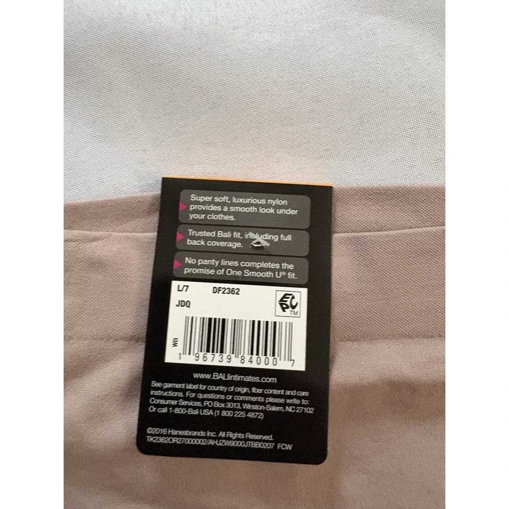 NEW Bali Panty One Smooth U All Over Seamless Hi Cut Brief Large 2 Pair DF2362